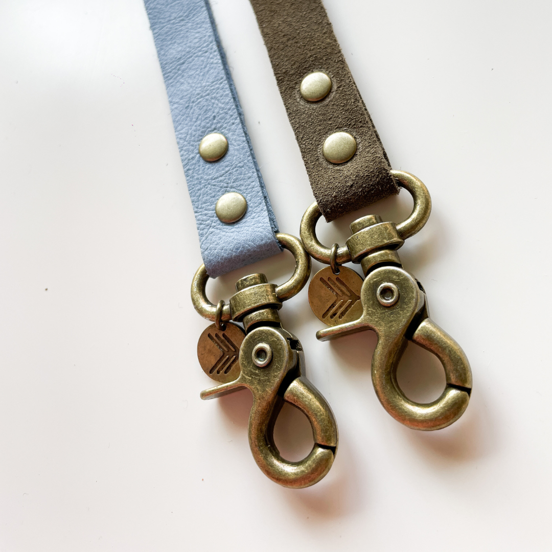 Lanyard Cuero Celeste