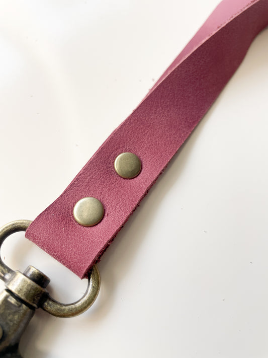 Lanyard Cuero Malva