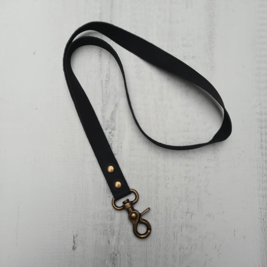 Lanyard Cuero Negro